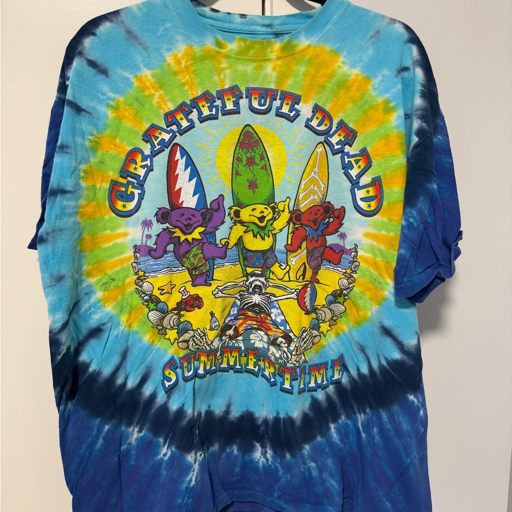 Liquid Blue Grateful Dead Tie-Dye Tee in Blue, Yellow, Green